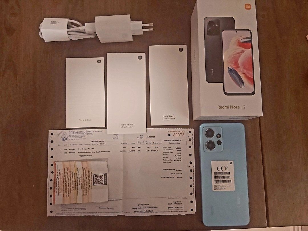 Redmi Note 12 4G 8gb Ram 256gb internal storage (Category: Xiaomi) located in Quezon City. Submitted by Lancer (Listing ID 1397577802, Image 2). Description: Ice Blue No issues 4gb ram 256gb internal memory Fast Processor 09052122577 .