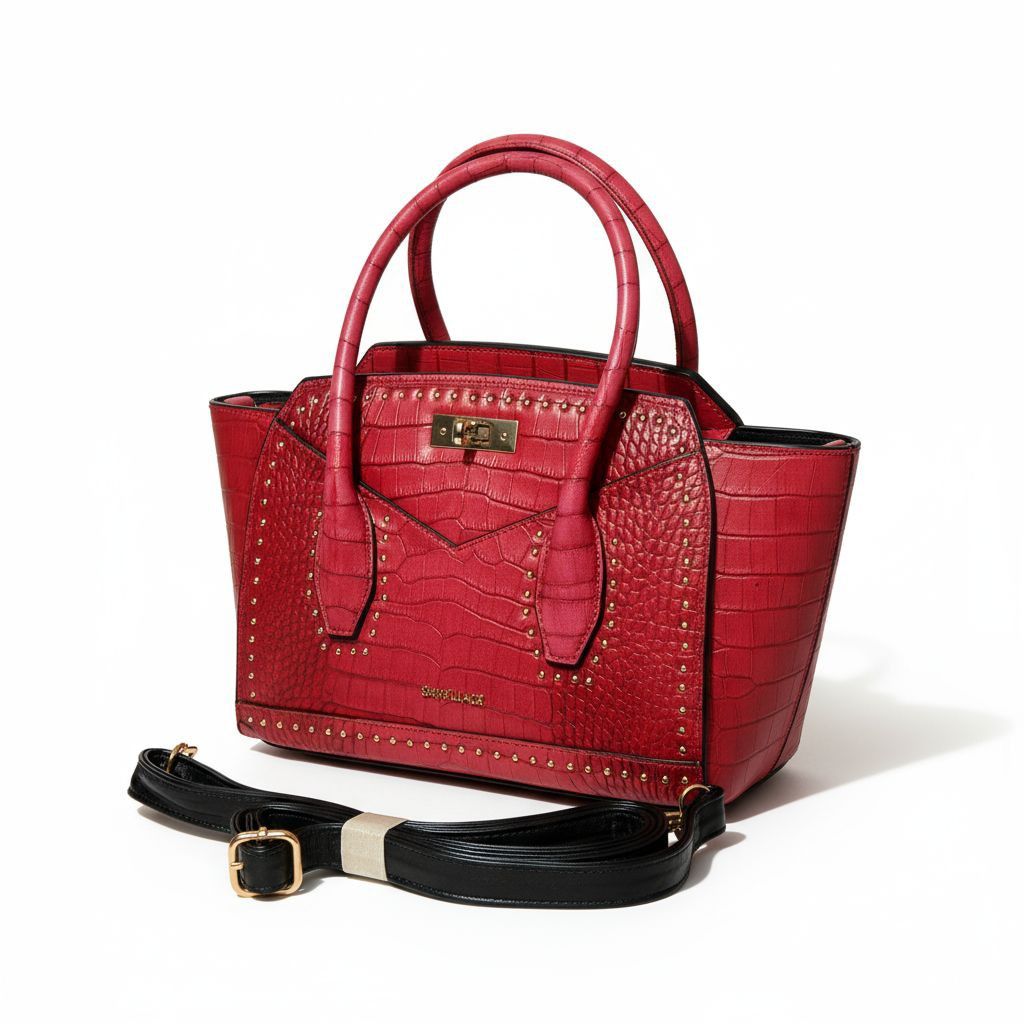 Saint Jack Red Croc-Embossed Handbag (Category: Luxury Bags & Wallets) located in Imus. Submitted by rona.ve888 (Listing ID 1397457167, Image 1). Description: SALE BEFORE 800 NOW FOR ONLY 600 Saint Jack red handbag. Croc-embossed design with gold hardware. Includes detachable shoulder strap. Features interior zippered pocket and protective feet..