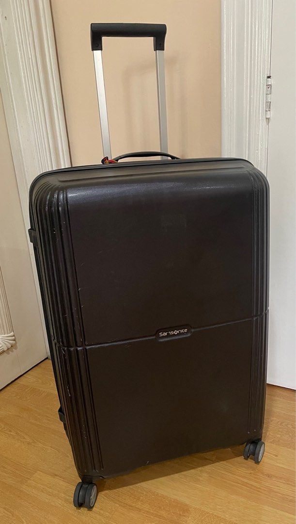 Samsonite 360 spinner large (Category: Luggage) located in Quezon City. Submitted by iu777 (Listing ID 1397438640, Image 1). Description: Selling pre-owned in good condition Samsonite lightweight large spinner, with built in TSA lock, 360 wheeler spin. All working well only flaw is repaired torn part one divider fabric but doesnt affect use at all. Bought in rustans shagrila mall Buyer pick up .