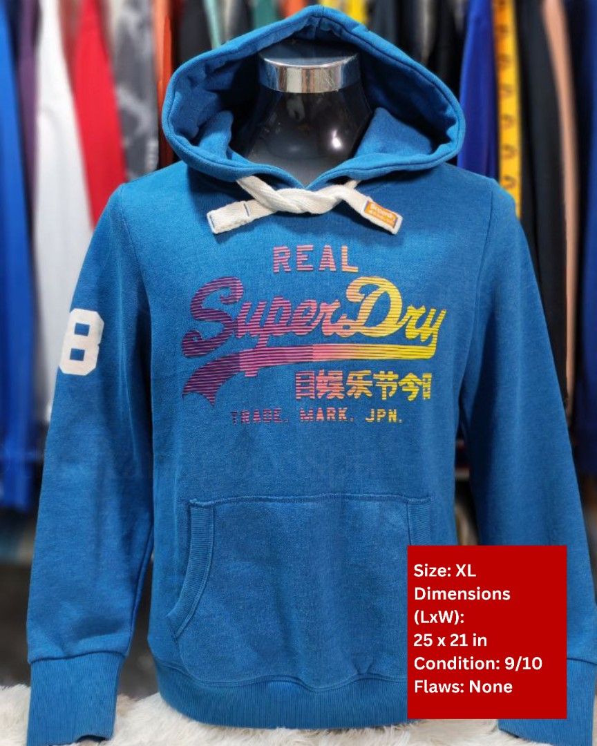 Superdry Limited Edition Hoodie (Category: Coats, Jackets and Outerwear) located in Cebu City. Submitted by tagph (Listing ID 1397482395, Image 1). Description: **item is thrifted, handwashed and ironed. please manage your expectations Disclaimer: All brand items sold in this shop are pre-owned/thrifted and sourced independently. We are not affiliated, associated, or endorsed by the original brand owners. Trademarks, brand names, and logos remain