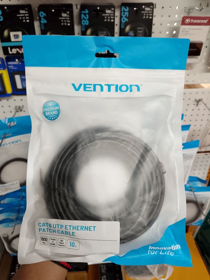 Vention 10M Cat6 UTP Patch Ethernet Cable Black IBEBL (Category: Cables & Adaptors) located in Pasig City. Submitted by technofuseofficial (Listing ID 1397483248, Image 2). Description: Vention 10M Cat6 UTP Patch Ethernet Cable Black IBEBL Brand New and Original Items Store Location: 4F Unit 402, 604 Shaw Boulevard, Barangay Kapitolyo, Pasig City Same Day Delivery: - Lalamove delivery within Metro Manila - For walk-ins: Always PM first for item a
