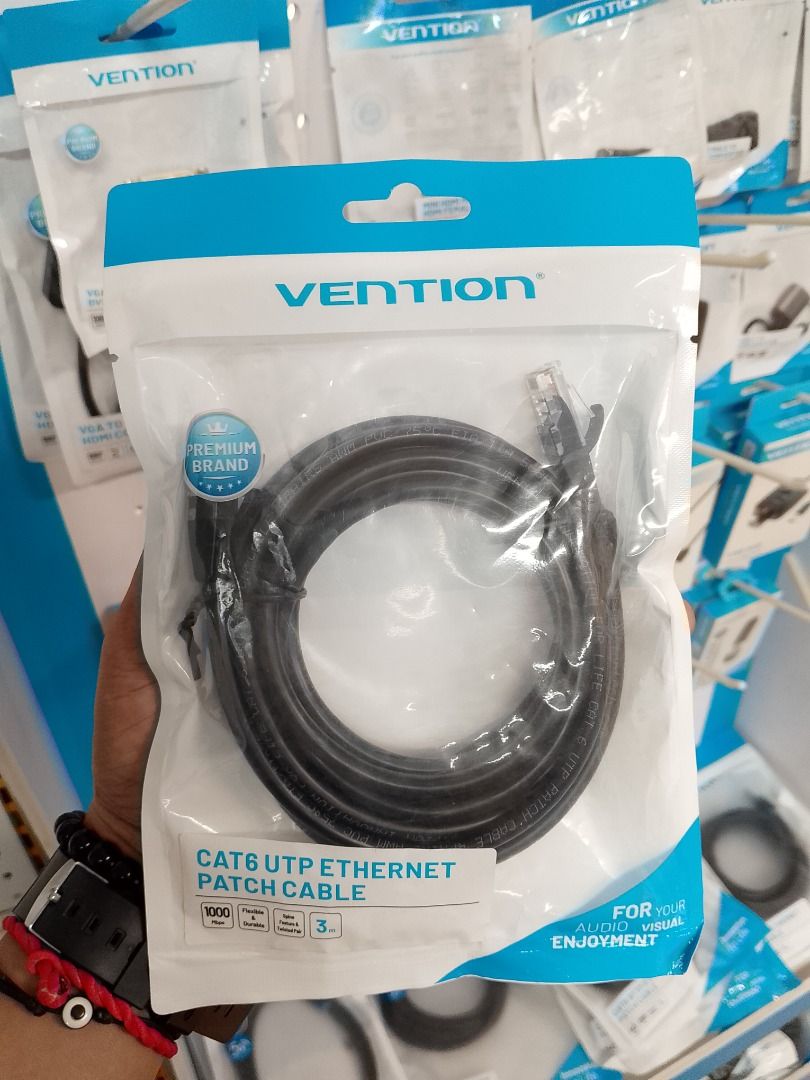 Vention 3M Cat6 UTP Patch Ethernet Cable Black IBEBI (Category: Cables & Adaptors) located in Pasig City. Submitted by technofuseofficial (Listing ID 1397473962, Image 1). Description: Vention 3M Cat6 UTP Patch Ethernet Cable Black IBEBI Brand New and Original Items Store Location: 4F Unit 402, 604 Shaw Boulevard, Barangay Kapitolyo, Pasig City Same Day Delivery: - Lalamove delivery within Metro Manila - For walk-ins: Always PM first for item ava