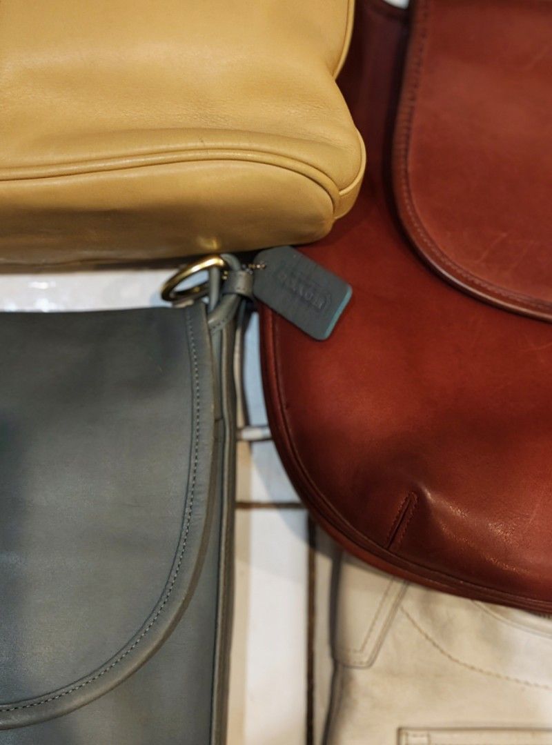 Vintage Coach Leather Bags Ergo (Category: Luxury Bags & Wallets) located in Baguio. Submitted by preloved2600 (Listing ID 1397502349, Image 1). Description: - Collection of Coach leather shoulder bags - Colors: Tan, Red, Green and white - Classic design - Suitable for everyday use - Made of leather - perfect addition to your collection dropping tomorrow. -pm for more deets 😉.
