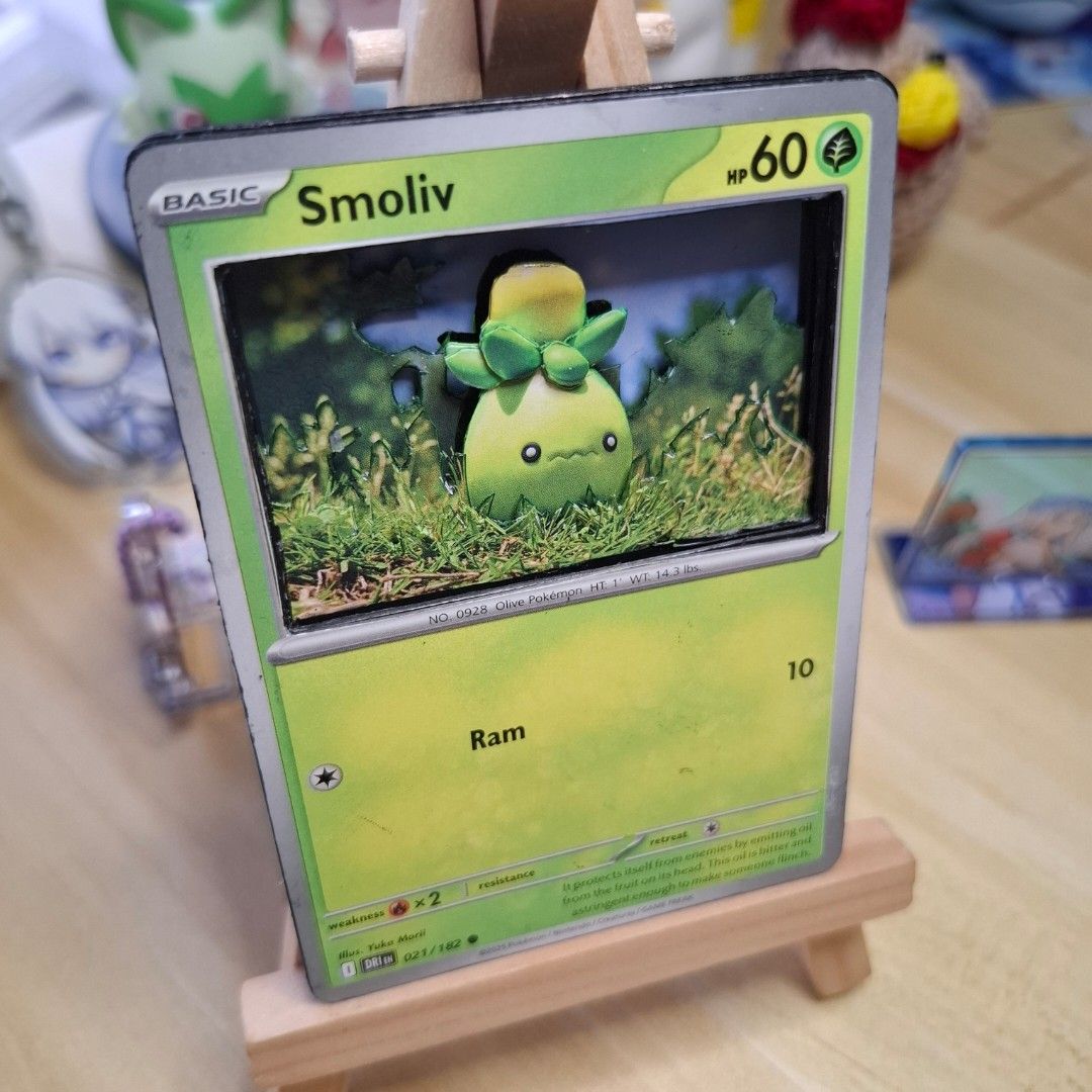 3D Pokemon TCG Shadowbox Card Art (Smoliv), Hobbies & Toys, Toys & Games on  Carousell