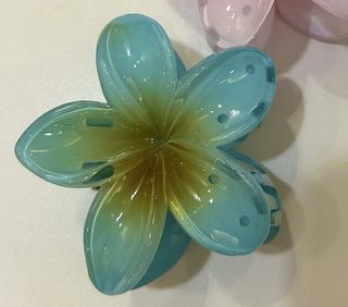 清貨 🖤 孔雀綠 藍綠色 雞蛋花鯊魚髮夾64201234865538110