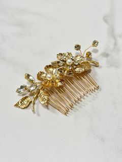 [幸福傳承] 出門新娘 裙褂髮飾 髮梳 髮叉 頭飾 金色花朵 順利完婚 幸福傳承64212822923139110