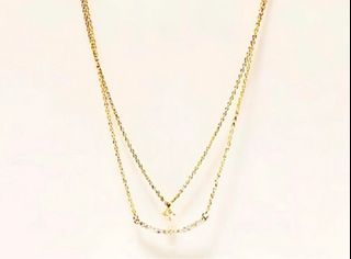 🇯🇵【 日本鎖骨頸鏈 】淡金色雙層閃石鎖骨頸鏈( 頸鍊 / 項鏈 / 項鍊 / 鎖骨鍊 /Golden Colour / Necklace /Collarbone Necklace/ Prepoint / Japan )64214075980674110