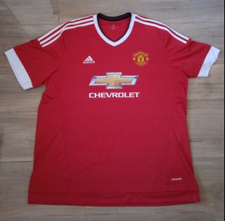 adidas manchester united 曼聯 2015-16 紅色 主場 球衣 波衫 冇英超及贊助臂章 冇球員及冧把 XXL64197337828866110