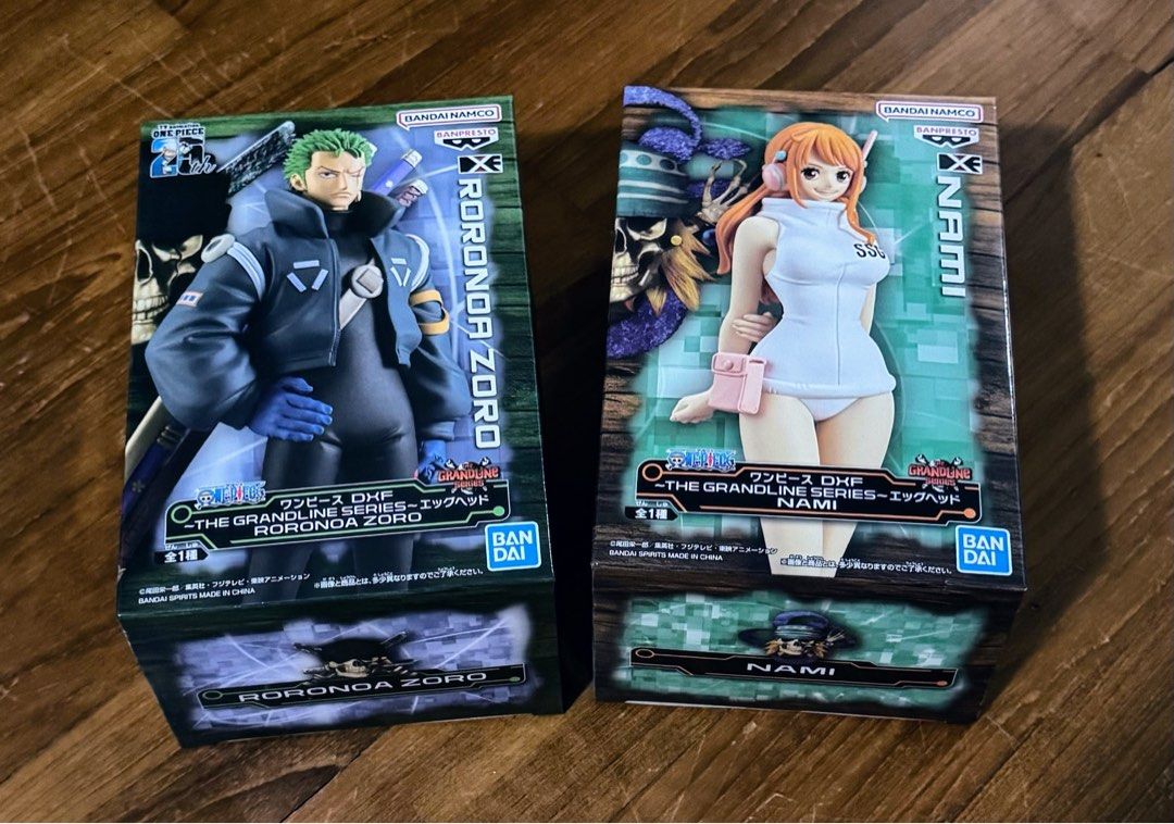 Bandai One Piece DXF The Grandline Series Figures (Category: Toy Figures) located in Singapore. Submitted by zhugenain (Listing ID 1397634892, Image 3). Description: - Brand new, unopened figures - From the One Piece DXF The Grandline Series - Roronoa Zoro for $35, Nami for $35 - Take both for $60 - Perfect for collectors and One Piece fans - Figures are in original packaging with original seal.