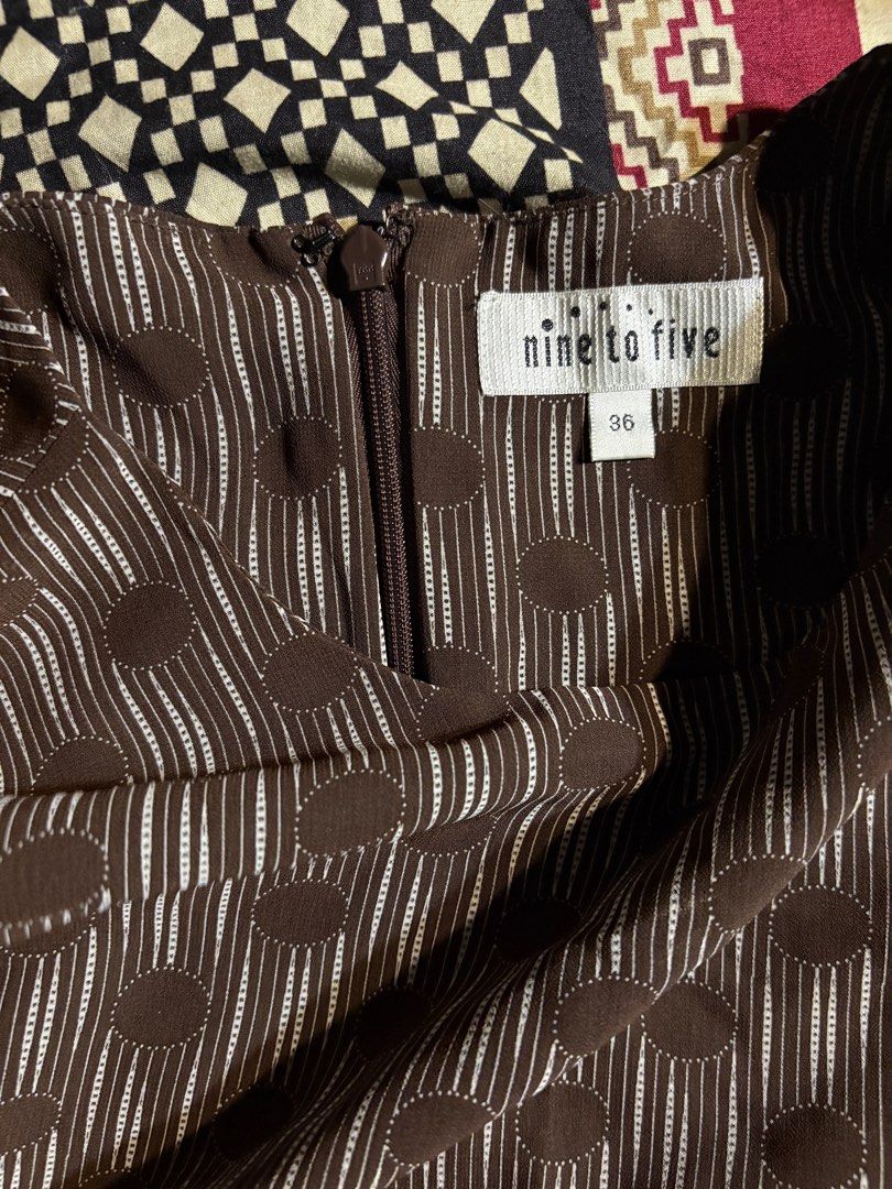 brown pattered sleeveless dress (Category: Dresses) located in Taguig. Submitted by ellarch1ves (Listing ID 1397755127, Image 3). Description: — flaw(s): none — pls note that colors may vary due to lighting — dm for when worn pics ☻ mop: gcash mod: j&t/lalamove or any same day delivery services .