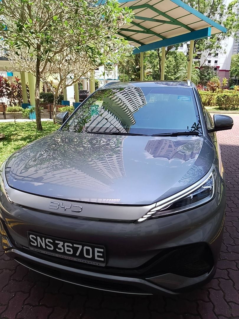 BYD Atto 3 Electric [100kW] 60.5 kWh (A) (Category: Used Cars) located in Singapore. Submitted by ongkimsiong (Listing ID 1397773165, Image 3). Description: Full electric car with high specs features like voice command sunroof and interior light colour control, BYD warranty for batteries. Electric seat control, smart driving auto cruise features, 8 surround cameras and sensors for parking and safety, black Vue recorder, Auto back door control, ne