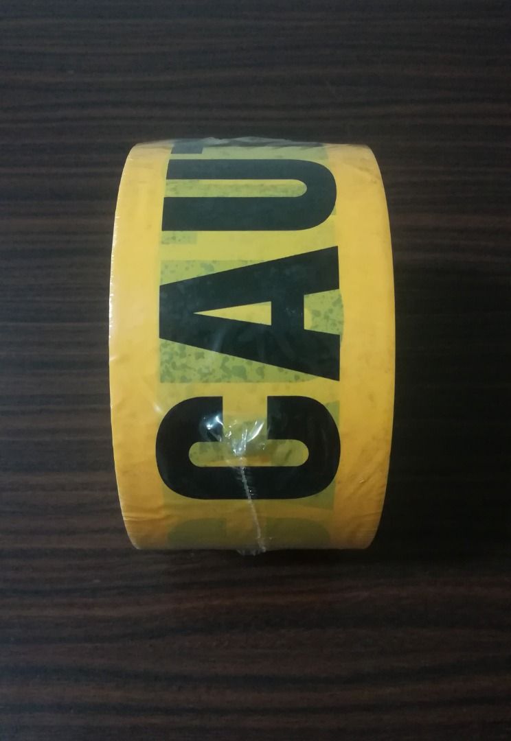 Caution Tape 3" x 300m Yellow/Black (Category: Construction Tools & Equipment) located in Manila. Submitted by toplen (Listing ID 1397611537, Image 2). Description: Size: 300m Color: Yellow Non-adhesive Waterproof Brightly visible attracts attention of passersby. Bold "caution" message ensures that the warning is clear. Use for construction areas, landscaping and roadwork. Waterproof & Durable.