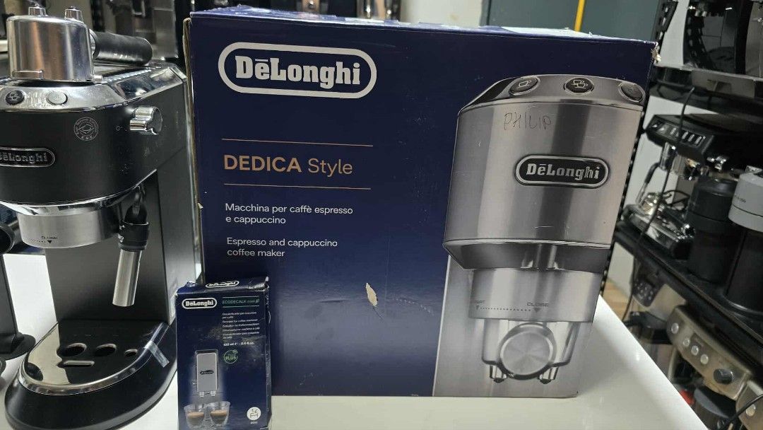 Delonghi Dedica Espresso Machine (Category: Coffee Machines & Makers) located in Rizal. Submitted by souththrift_taytay (Listing ID 1397666892, Image 2). Description: Delonghi Dedica Espresso Machine Australia mall pull out Used as display unit No issue 220V Inclusion Box 2 Filter cup Portafilter Spoon and tamper 10k.