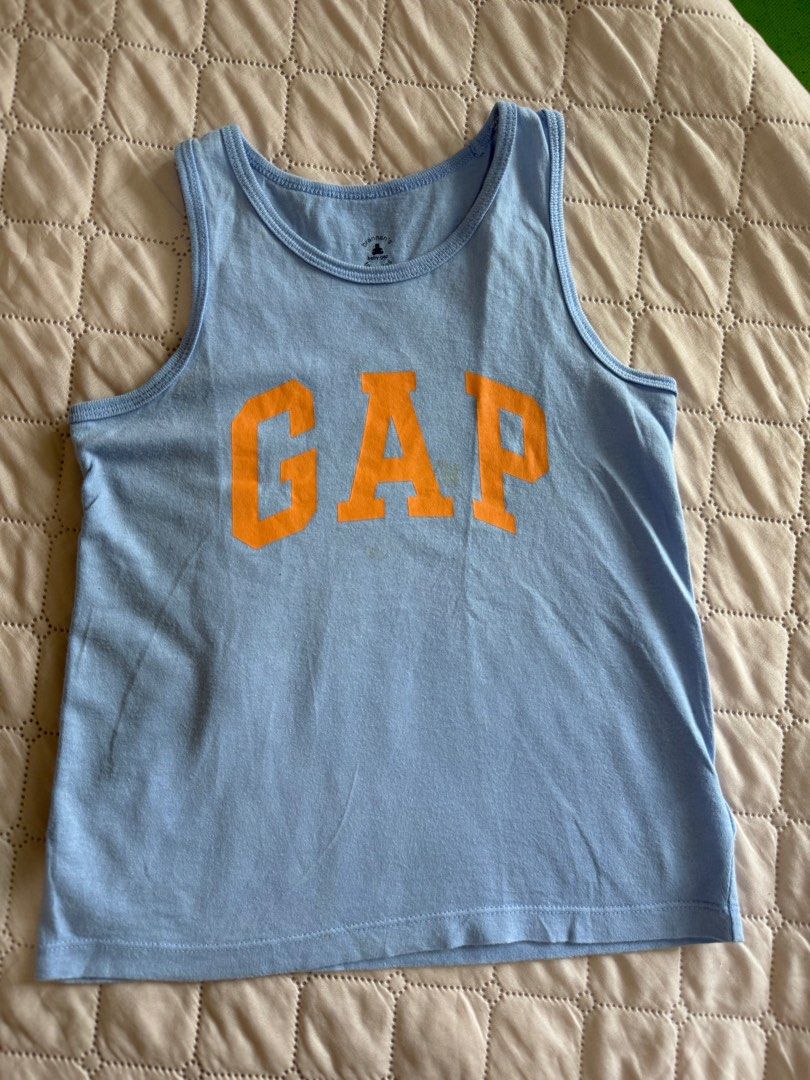 Gap Tank Top for Boys Kids (Category: Babies & Kids Fashion) located in Mapandan. Submitted by feanner (Listing ID 1397618318, Image 1). Description: Fits 4-5 yrs old Gap Tank Top for Kids Lightly used Disclaimer: All items are first hand used and bought brand new, hence, rest assured that all items are handled with care. .