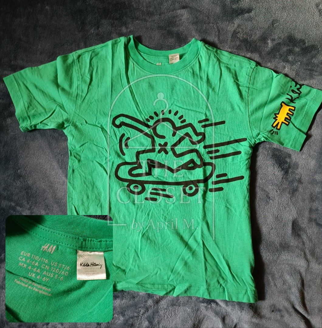H&M kids Keith Haring shirt (Category: Babies & Kids Fashion) located in Paranaque City. Submitted by theclosetbyaprilm (Listing ID 1397715879, Image 1). Description: 4-6yo..