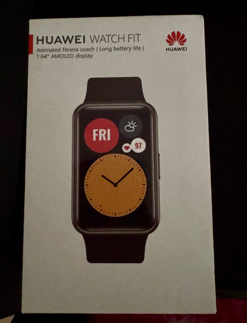 Huawei Watch Fit - Graphite Black (Category: Wearables & Smart Watches) located in Quezon City. Submitted by rhonadc (Listing ID 1397600125, Image 1). Description: - Huawei Watch Fit (Graphite Black) - 1.64" AMOLED display - Includes original box and charging cable - Graphite Black silicone strap - Model: TIA-B09 - Made in China (as indicated on box).