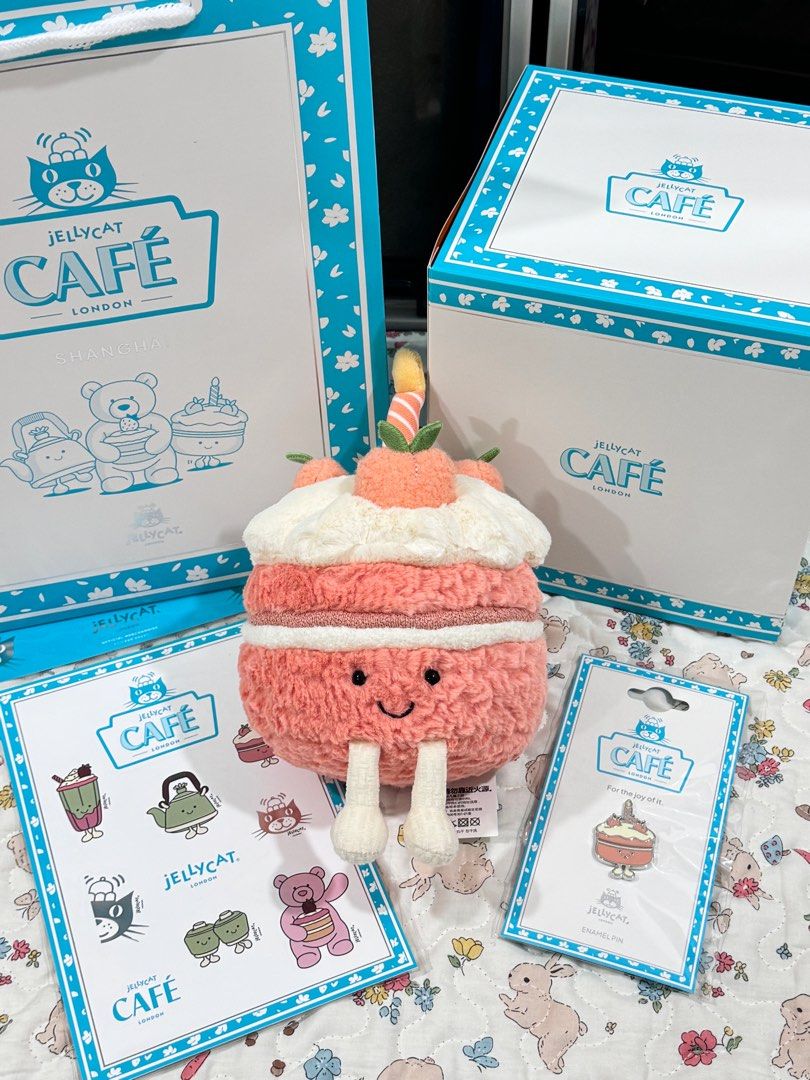 Jellycat上海限定趣味蜜爾桃子蛋糕Amuseables Melbie Peach Cake, 興趣