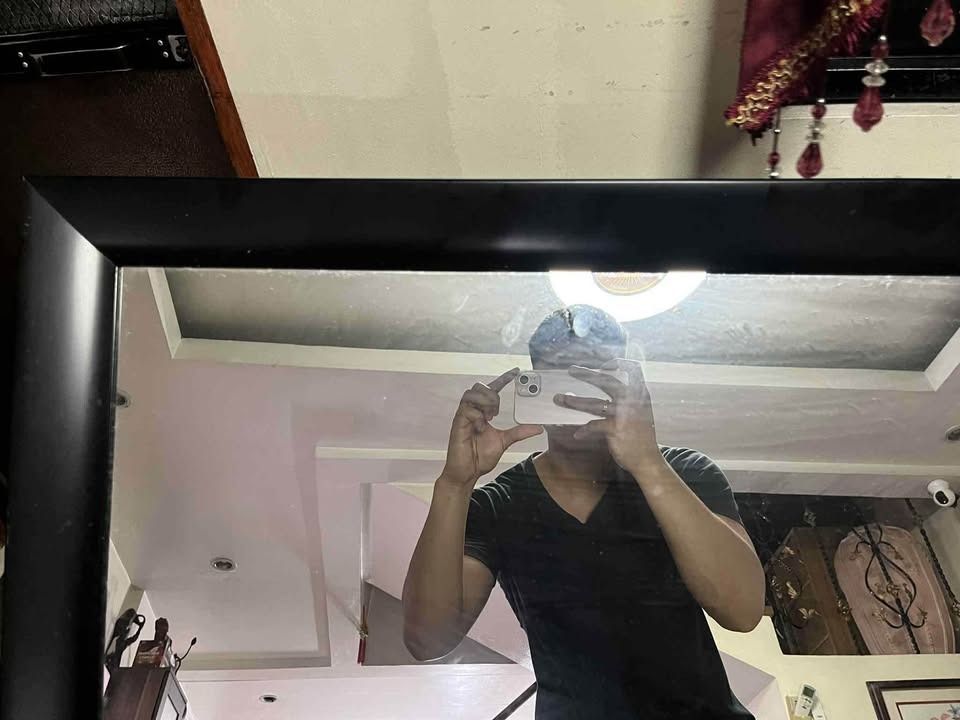 Large Rectangular Black Framed Full Body Mirror (Category: Mirrors) located in Quezon City. Submitted by jaedenry0228 (Listing ID 1397652015, Image 3). Description: - Large rectangular mirror - Stylish black frame with beveled edge - Ideal for living room or bedroom - Great for checking outfits - Helps make rooms appear more spacious - Enhances home decor.