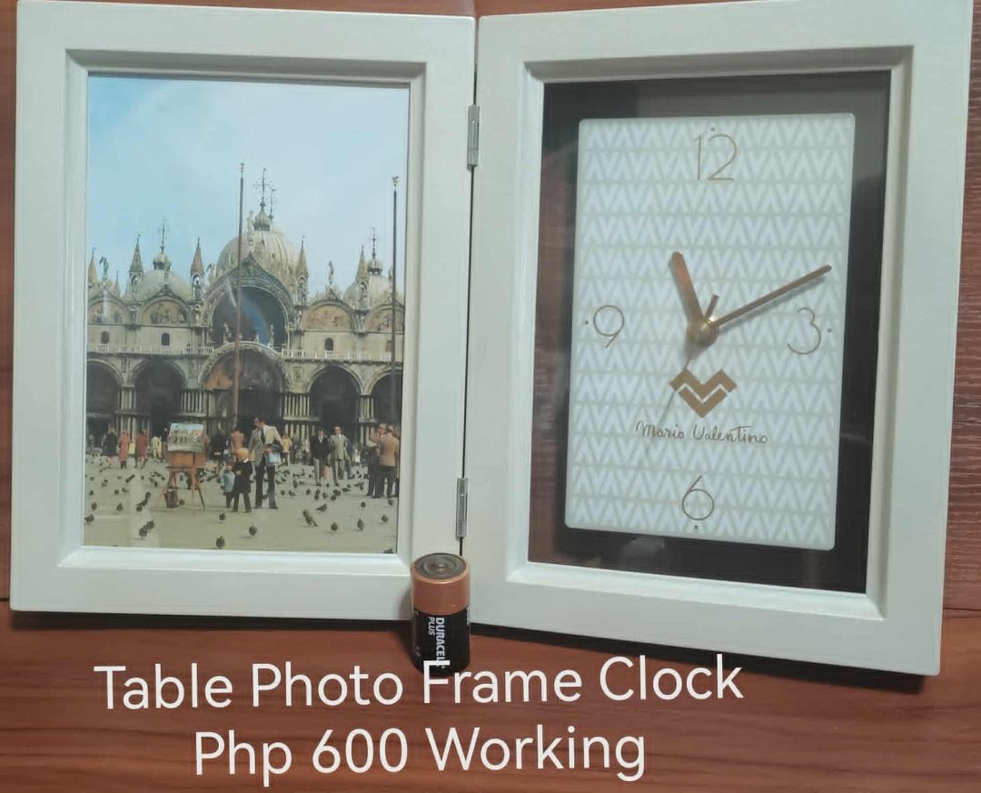 Mario V Photo Frame Table Clock (Category: Clocks) located in Los Banos. Submitted by princessbotique (Listing ID 1397685108, Image 1). Description: Mario V Photo Frame Table Clock Working New with Box only Php 600 See pix for price and details First come First Serve Please add shipping fee From Los Banos Laguna Meetups per arrangement MOP GCash first to pay basis No reservations No COD No checkout Pm if interested Please Like and Follow.