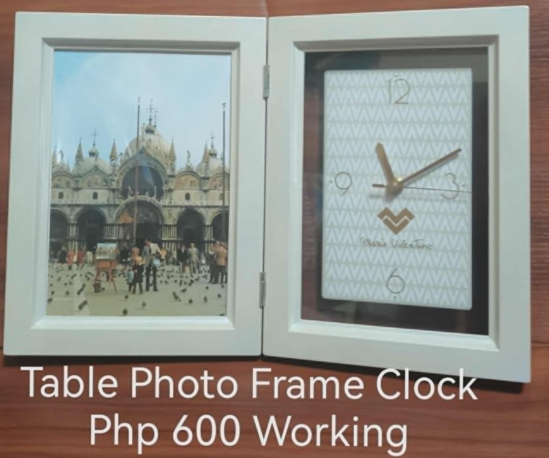 Mario V Photo Frame Table Clock (Category: Clocks) located in Los Banos. Submitted by princessbotique (Listing ID 1397685108, Image 3). Description: Mario V Photo Frame Table Clock Working New with Box only Php 600 See pix for price and details First come First Serve Please add shipping fee From Los Banos Laguna Meetups per arrangement MOP GCash first to pay basis No reservations No COD No checkout Pm if interested Please Like and Follow.