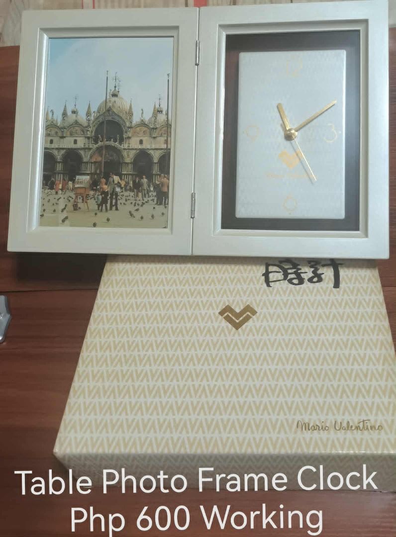 Mario V Photo Frame Table Clock (Category: Clocks) located in Los Banos. Submitted by princessbotique (Listing ID 1397685108, Image 2). Description: Mario V Photo Frame Table Clock Working New with Box only Php 600 See pix for price and details First come First Serve Please add shipping fee From Los Banos Laguna Meetups per arrangement MOP GCash first to pay basis No reservations No COD No checkout Pm if interested Please Like and Follow.
