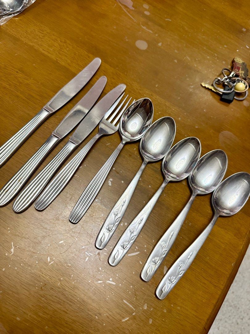Noritake Stainless steel Cutlery Set (Category: Dinnerware & Cutlery) located in Pilar. Submitted by faveanyshop (Listing ID 1397706478, Image 3). Description: - Noritake Cutlery Stainless set - Includes knives, forks, and spoons - Floral design on spoon handles - Made of stainless steel - Ideal for small families or individual use - Suitable for everyday meals and special occasions.