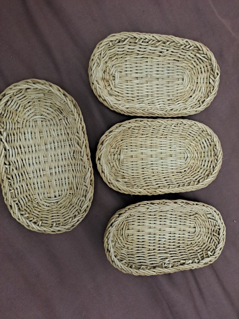 Oval Woven Baskets Set (Category: Storage Boxes & Baskets) located in Manila. Submitted by joanbalde39643 (Listing ID 1397766150, Image 1). Description: - Set of four oval-shaped woven baskets. - Made of light-colored woven material. - Ideal for serving bread, snacks, or decorative use. - Features a simple, natural design. - Complements various home decor styles..