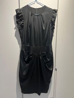 免費裙Playford 黑色緞面連衣裙64234319575169110