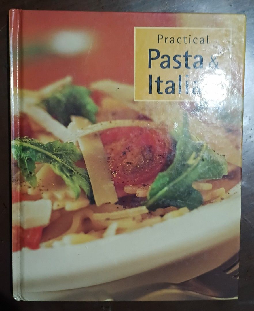 Practical Pasta & Italian Cookbook (Category: Textbooks) located in Manila. Submitted by thecollectibleshop (Listing ID 1397620372, Image 1). Description: - Pasta and Italian recipe cookbook. - Includes recipes like Garlic Mushroom Pizza, Pasta Omelette, Linguine with Sardines, and Italian Fish Stew. - Features step-by-step instructions. - Provides nutritional guides for each recipe. Hardbound book In good condition.