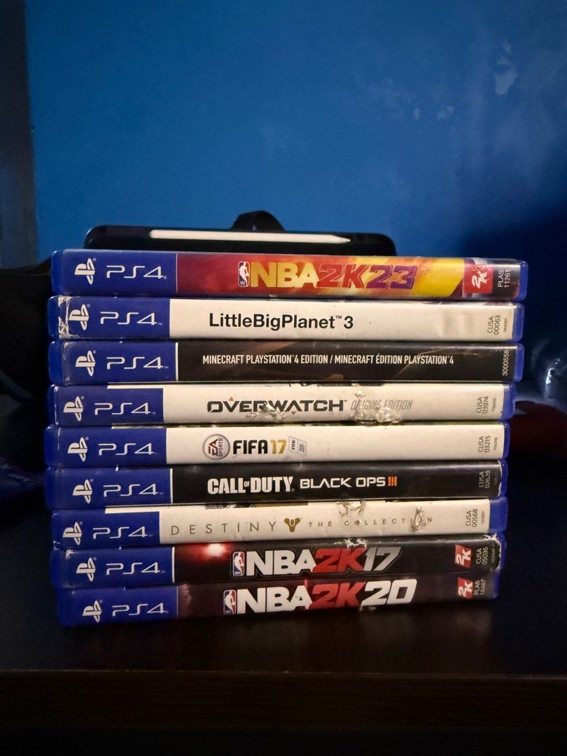 PS4 Games Bundle (Category: PlayStation) located in Trece Martires City. Submitted by yannyseth (Listing ID 1397739962, Image 1). Description: - PS4 Games Bundle - Includes: NBA 2K23, LittleBigPlanet 3, Minecraft, Overwatch, FIFA 17, Call of Duty Black Ops III, Destiny, NBA 2K17, NBA 2K20 - All games in original cases - Bundle Price: 3000 PHP - Individual prices available in the image. Location: Trece Cavite .