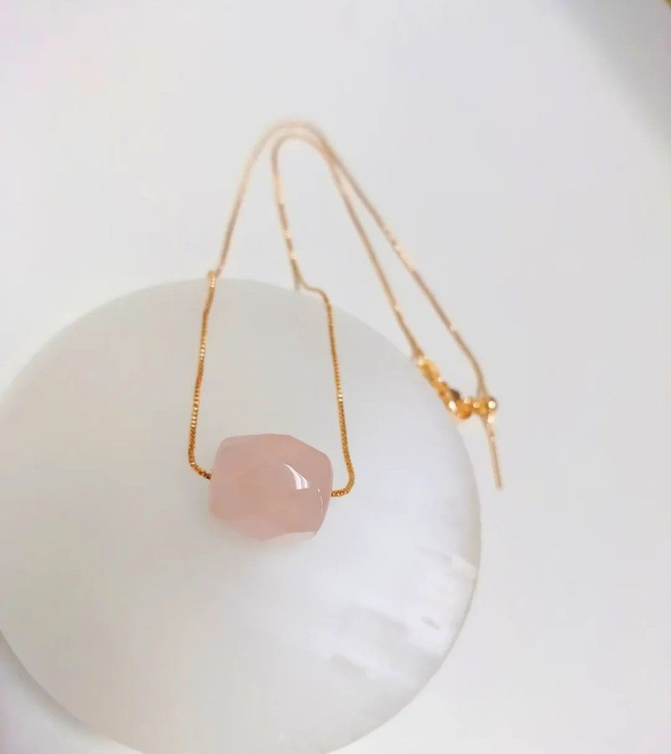 Rose Quartz Necklace| AUTHENTIC CRYSTALS / GEMSTONES (Category: Necklaces) located in Mandaluyong City. Submitted by sunkissedgems (Listing ID 1397708143, Image 2). Description: 🧚‍♀️Stone of Love Necklace🧚‍♀️ ✨️Authentic Crystals✨️ 🌻 Rose Quartz As a stone of unconditional love, Rose Quartz represents a powerful crystal for anyone seeking to bring more love into their life. Rose Quartz healing properties connect to the heart chakra, the center