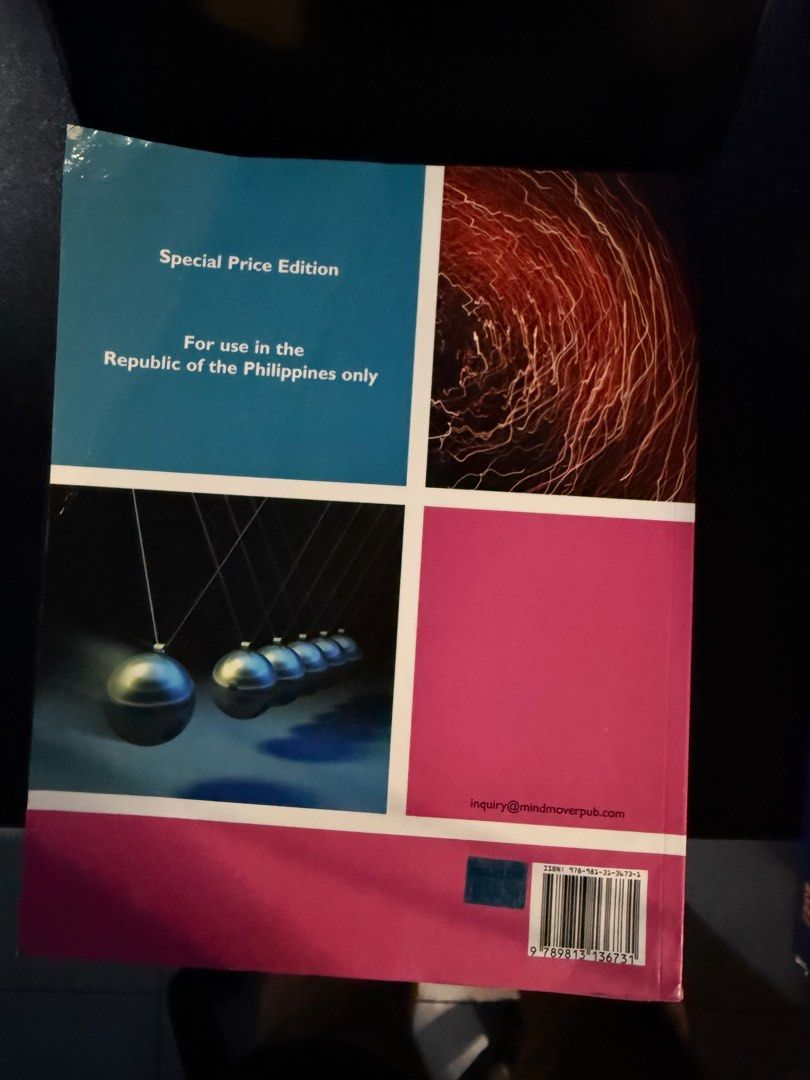 Sears and Zemansky's College Physics 11th Edition (Category: Textbooks) located in Trece Martires City. Submitted by yannyseth (Listing ID 1397744486, Image 2). Description: - Folded cover and some pages, no highlights and no annotations. (Almost not used) - Sears and Zemansky's College Physics, 11th Edition - Philippine Special Edition - Published by Pearson - Distributed by Mind Mover Publishing House, Inc. - Cover design: Red and white swirl w