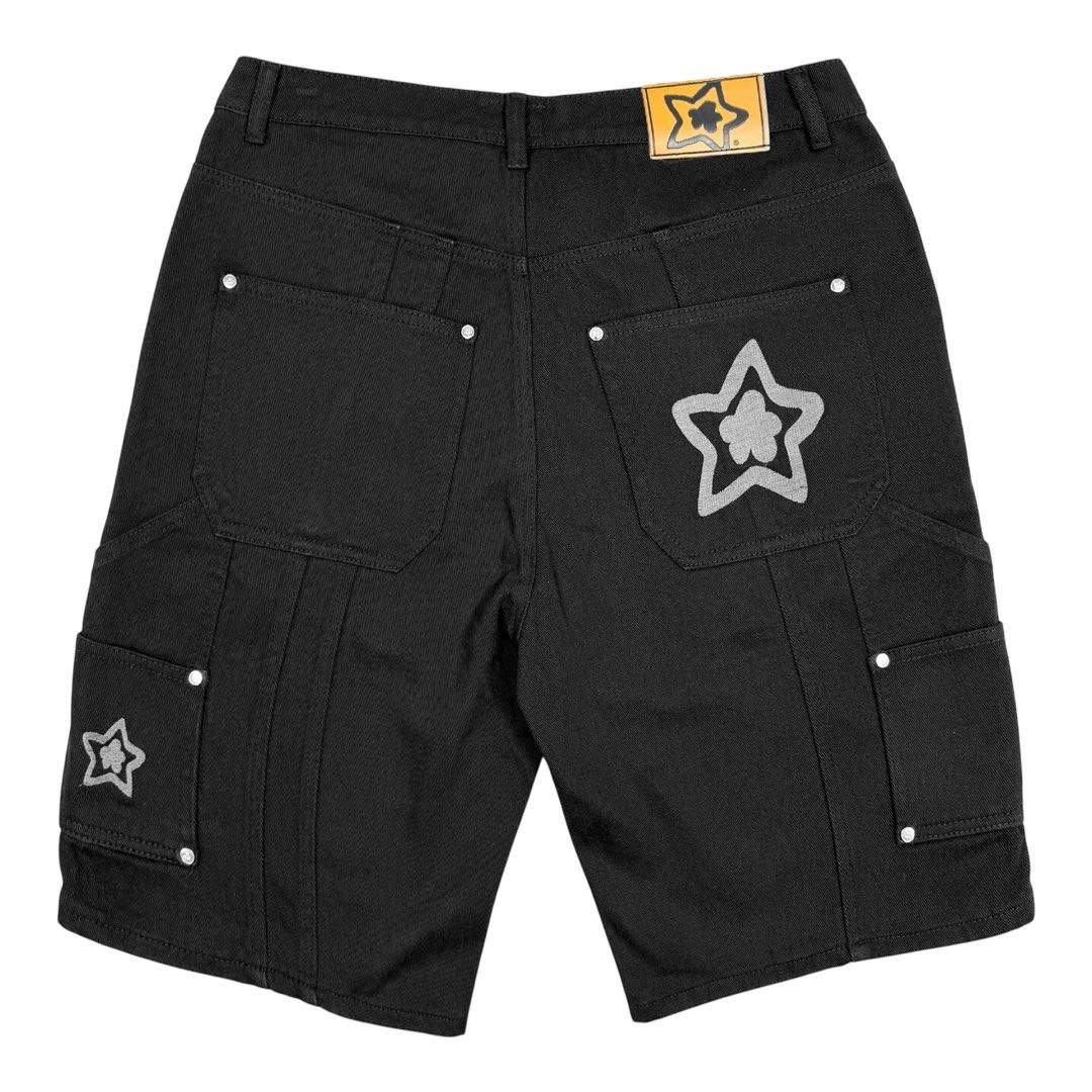 パンツ starteam Plaid Star Jeans Shorts Black starteam Plaid Star Jeans Shorts Black