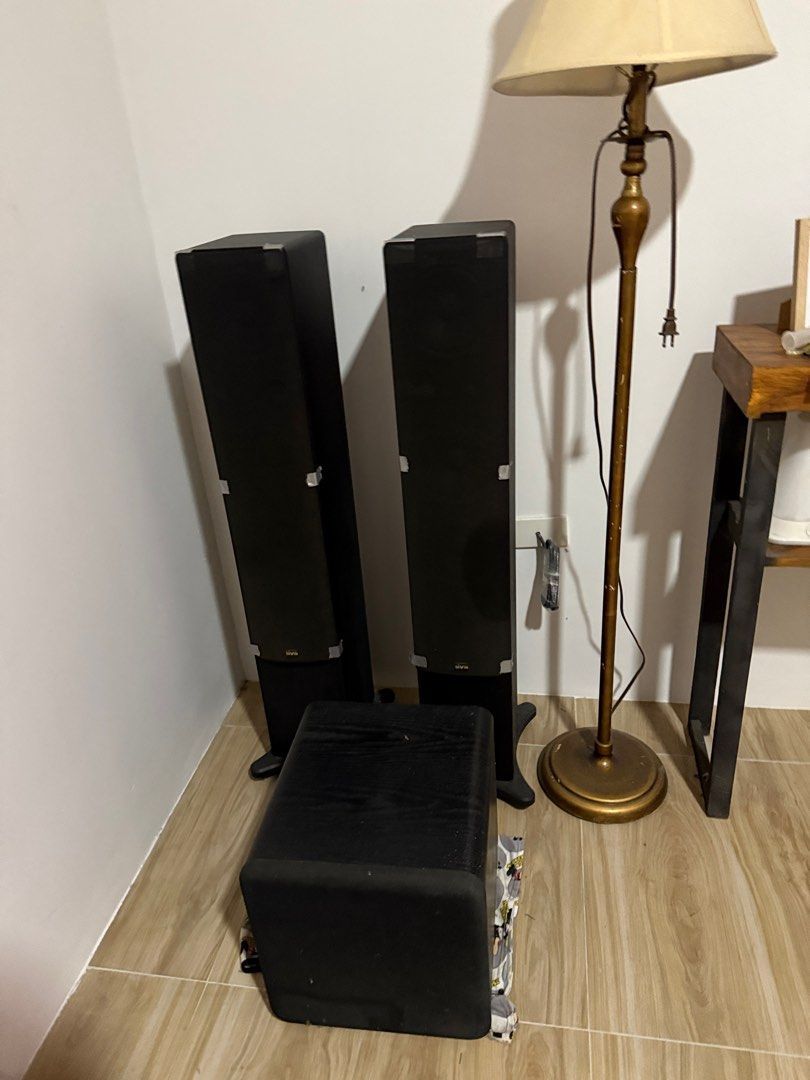 SVS Floor stand Speaker & Subwoofer 💜 (Category: Other Audio Equipment) located in Marikina City. Submitted by minimalist27 (Listing ID 1397596997, Image 2). Description: for pickup only Cainta Rizal subwoofer - 21k sold floor stand - 20k (center speaker included).