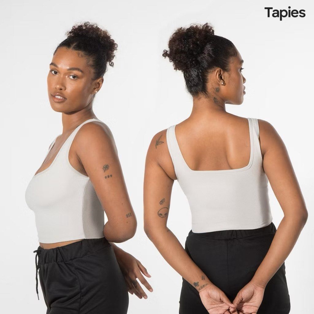 TAPIES Perfectly Ribbed Box Cut Top (Category: Sleeveless) located in Quezon City. Submitted by b.decluttersss (Listing ID 1397589591, Image 3). Description: Color: Stone (Disclaimer: Color may slightly vary due to lighting) 💗 Bought from Official Tapies Store 🍊 💗 RFS: decluttering 🥹 🙅🏻‍♀️ Strictly no lowballing 💸 MoP: GCash, BPI, BDO.