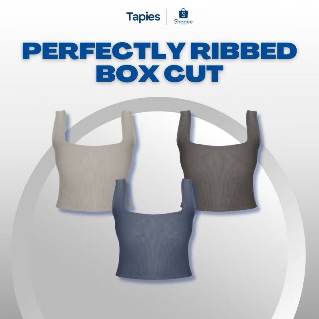TAPIES Perfectly Ribbed Box Cut Top (Category: Sleeveless) located in Quezon City. Submitted by b.decluttersss (Listing ID 1397589591, Image 2). Description: Color: Stone (Disclaimer: Color may slightly vary due to lighting) 💗 Bought from Official Tapies Store 🍊 💗 RFS: decluttering 🥹 🙅🏻‍♀️ Strictly no lowballing 💸 MoP: GCash, BPI, BDO.