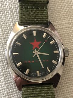 上海牌紅星嘜軍錶35.5mm,特別紀念版,綠色錶面。手動機芯,保用6個月64245677532290110