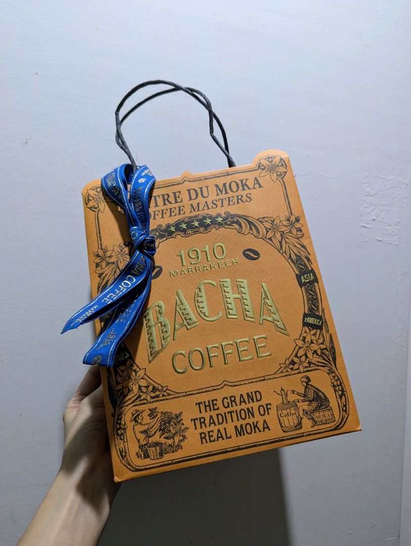 Bacha Coffee Paperbag only (Category: Beverages) located in Davao. Submitted by betty_2013 (Listing ID 1397922582, Image 1). Description: original Bacha Coffee Paperbag only bought from Singapore airport crisp. no damage..