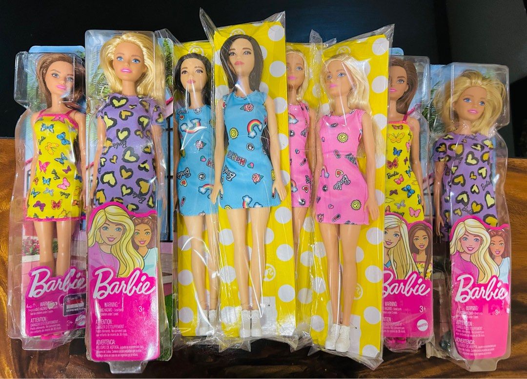 Barbie Basic Entry Doll; SRP: ₱599.75 each (NO BOX/DENTED BLISTER PACK) (Category: Kids Toys) located in Paranaque City. Submitted by kids_league_ph (Listing ID 1397909805, Image 1). Description: ✔️Brand new ✔️Guaranteed Original Product ✔️Makes a perfect Christmas or birthday gift for kids ✔️Actual photos posted for reference ✔️On hand/ready to ship items SRP: ₱599.75 each Product descriptions Barbie doll is easy to love wearing a t-shirt dress 