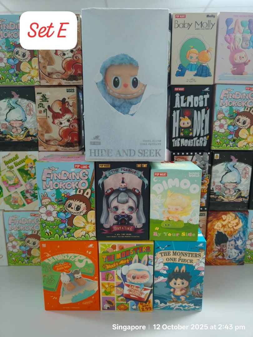 Brand New Popmart Merbubu + 6 blind boxes (Category: Toys & Games) located in Singapore. Submitted by ptwinkle (Listing ID 1397941281, Image 2). Description: Set A to Set G each set $130 Merbubu + 6 blind boxes.