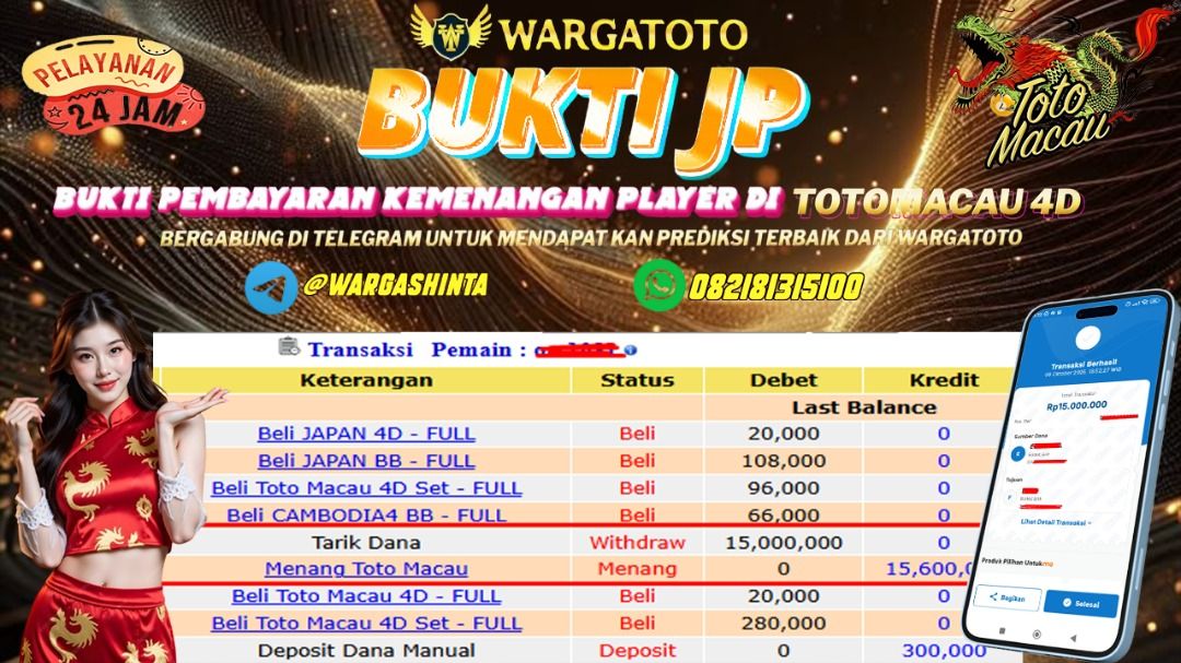 BUKTI JACKPOT WARGATOTO 08 OKTOBER 2025 (Category: Computer Parts & Accessories) located in Jakarta Barat. Submitted by wargatoto_official (Listing ID 1397854735, Image 1). Description: 📆 Bukti Jackpot Resmi WARGATOTO 🛑 BREAKING NEWS JACKPOT TOTOMACAU 🛑 Selamat kepada member kami salam maxwin^^ Hanya di WARGATOTO hal yang tak terduga - duga terjadi kemenangan spektakuler di WARGATOTO. Seorang member sukses melakukan WD sebesar Rp,15,000,000 da