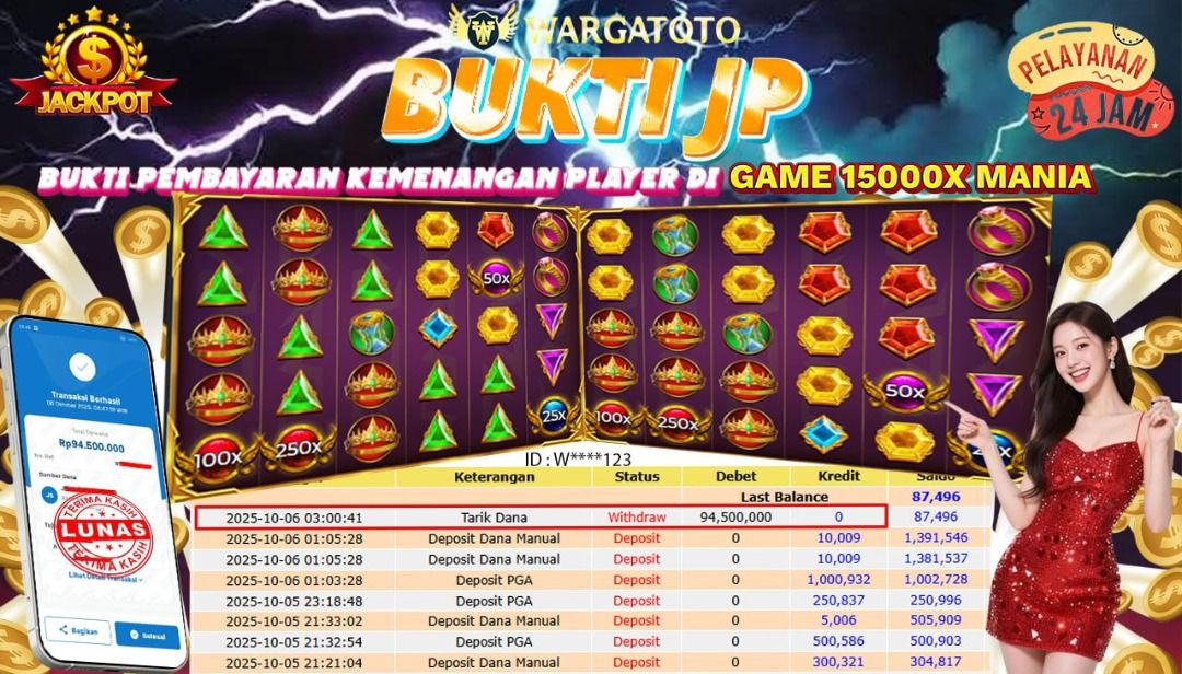 Bukti JACKPOT WARGATOTO SENIN, 06 OKTOBER 2025 (Category: Computer Parts & Accessories) located in Jakarta Barat. Submitted by wargatoto_official (Listing ID 1397857218, Image 1). Description: 📆 Bukti Jackpot Resmi SENIN, 06 OKTOBER 2025 🛑 BREAKING NEWS JACKPOT 🛑 Selamat kepada member kami salam maxwin^^ Hanya di WARGATOTO hal yang tak terduga - duga terjadi kemenangan spektakuler di WARGATOTO. Seorang member sukses melakukan WD sebesar Rp,94,