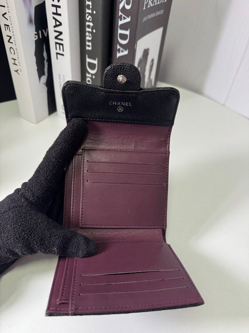 Chanel Caviar Leather Wallet (Category: Luxury Bags & Wallets) located in Baguio. Submitted by luxe2600 (Listing ID 1397971867, Image 2). Description: GWP - Authentic Chanel wallet - Crafted from caviar leather - Quilted design - Iconic CC logo - Multiple card slots - Coin compartment - Zip closure - Made in Italy.