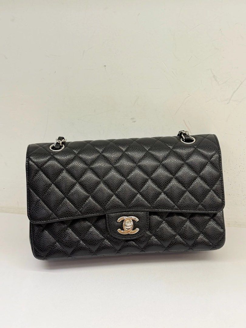 Chanel Classic Flap Medium Black Caviar SHW (Category: Luxury Bags & Wallets) located in Quezon City. Submitted by __12345 (Listing ID 1397892441, Image 1). Description: Super good deal!!! Hard to find one at this price🖤🖤🖤 - Preorder (2 weeks eta) - 9/10 condition - Serial number 19xxx (year 2014-2015) - Comes with hologram, box, and free entrupy - Available for meet ups/delivery - Detailed photos available upon request - Guaranteed authentic 