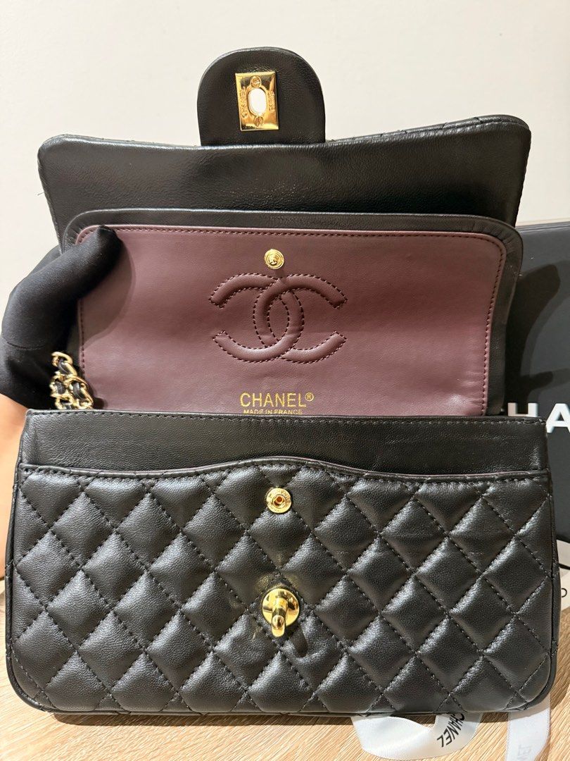 Chanel Double Flap Medium ( 🇯🇵 Preloved ) (Category: Luxury Bags & Wallets) located in Quezon City. Submitted by lavieluxe08 (Listing ID 1397908143, Image 2). Description: Chanel Classic Flap Bag – Black Lambskin with Gold Hardware ✨ Timeless elegance meets modern sophistication in this Chanel Classic Flap Bag. Crafted in lambskin leather with Chanel’s signature diamond quilting, this piece features the iconic interlocking CC turn-lock in silve