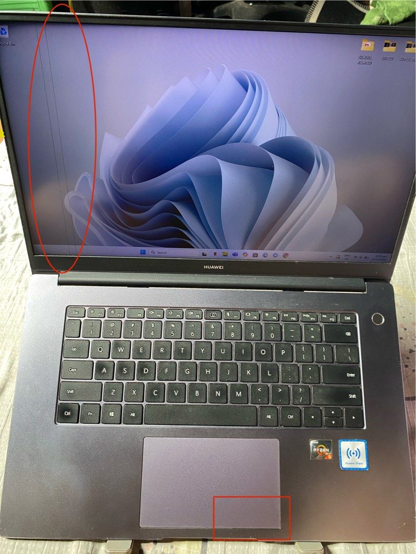 Huawei Laptop AMD Ryzen 5 3500U (Category: Laptops & Notebooks) located in Manila. Submitted by cceremonia86210 (Listing ID 1397807574, Image 1). Description: - Huawei Laptop - AMD Ryzen 5 3500U Processor - 8GB RAM - 1.14TB Storage - AMD Radeon Vega Mobile Gfx - Windows 11 Pro - Condition: Screen has vertical lines and touchpad has a mark..