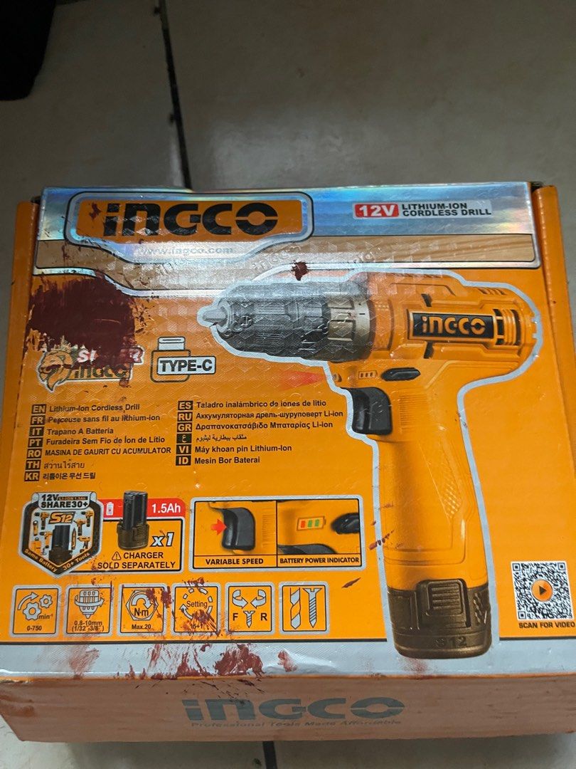 INCGO 20V Hand held cordless drill with battery (Category: Construction Tools & Equipment) located in Makati City. Submitted by paulmirabueno (Listing ID 1397891141, Image 2). Description: INCGO 20V Hand held cordless drill with battery East rembo taguig city can meet up or deliver pm for more details.