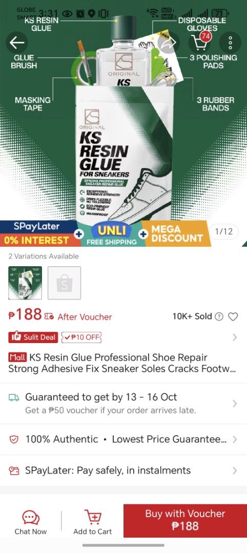 KS RESIN GLUE ORIGINAL FULL SET (Category: Everything Else Others) located in Mandaluyong City. Submitted by itnus (Listing ID 1397850160, Image 1). Description: - KS Resin Glue Original Full Set - Professional shoe repair kit - Includes glue, brush, masking tape, polishing pads, rubber bands, and disposable gloves - Strong adhesive for sneaker soles and cracks - Guaranteed authentic.