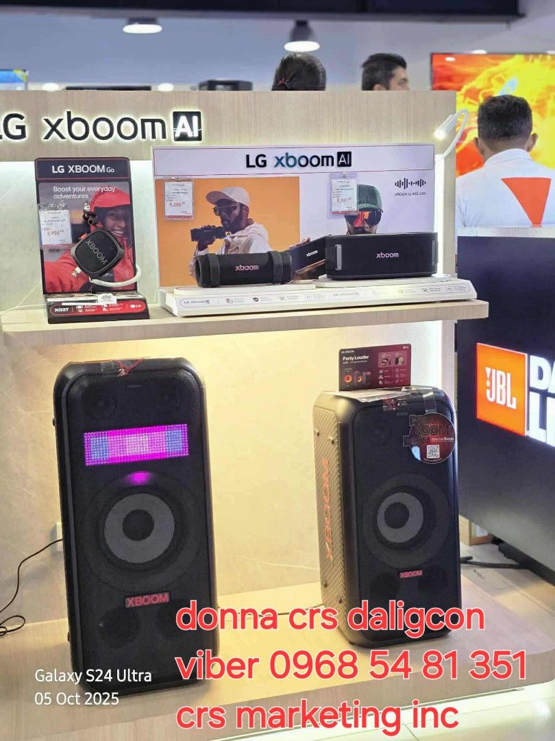 Lg BOOMBOX (Category: Soundbars, Speakers & Amplifiers) located in Manila. Submitted by donnasagao03665 (Listing ID 1397923918, Image 2). Description: 🟨 LG BOOMBOX SPEAKER RNC5 RNC7 RNC9 / LG XBOOM XL5S XL7S XL9T / LG STAGE301 LG BOUNCE LG GRAB 🟨 BOOMBOX RNC5 500W - 8,900 RNC7 700W - 13,600 RNC9 1000W - 18,300 XBOOM XL5S 200W - 13,800 XL7S 250W - 17,900 XL9T 1000W - 31,200 STAGE301 - 13,400 BOUNCE - 8,100 GRAB - 6,000 XL5T - 18,100 XL7T - 23,30