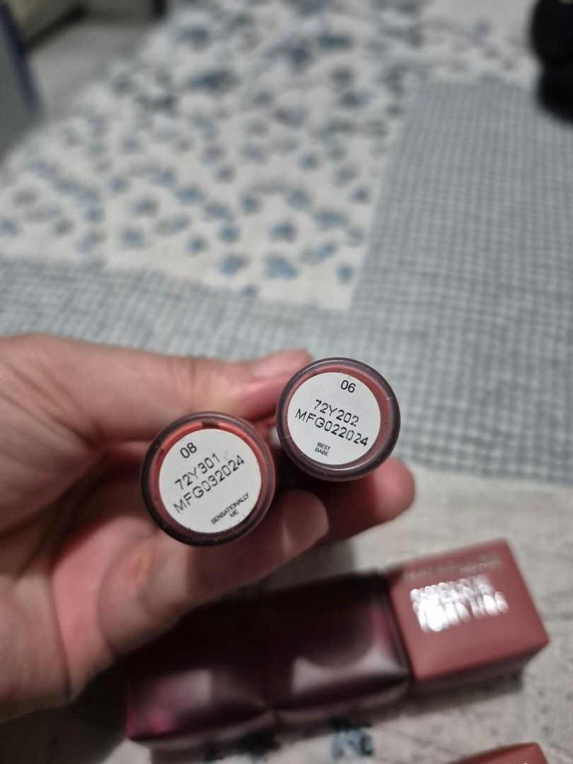 Lip tints (Maybelline and Pinkflash) (Category: Makeup) located in Caloocan City. Submitted by moonempath29 (Listing ID 1397932818, Image 2). Description: Selling my Maybelline Sensational Liquid Matte Lip Tints and pinkflash lip cream 😊 Only swatched once on arm and no longer used since Each is for Php 100 Rfs: Not my shade 😔 Mode of payment: Gcash, bank payment Shipping options: Lalamove, gogo xpress * Buyer can also use other shipping method